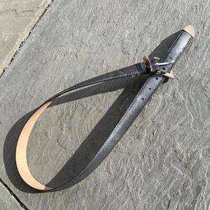 Vintage 90s Silver Coated Metal Tip Belt